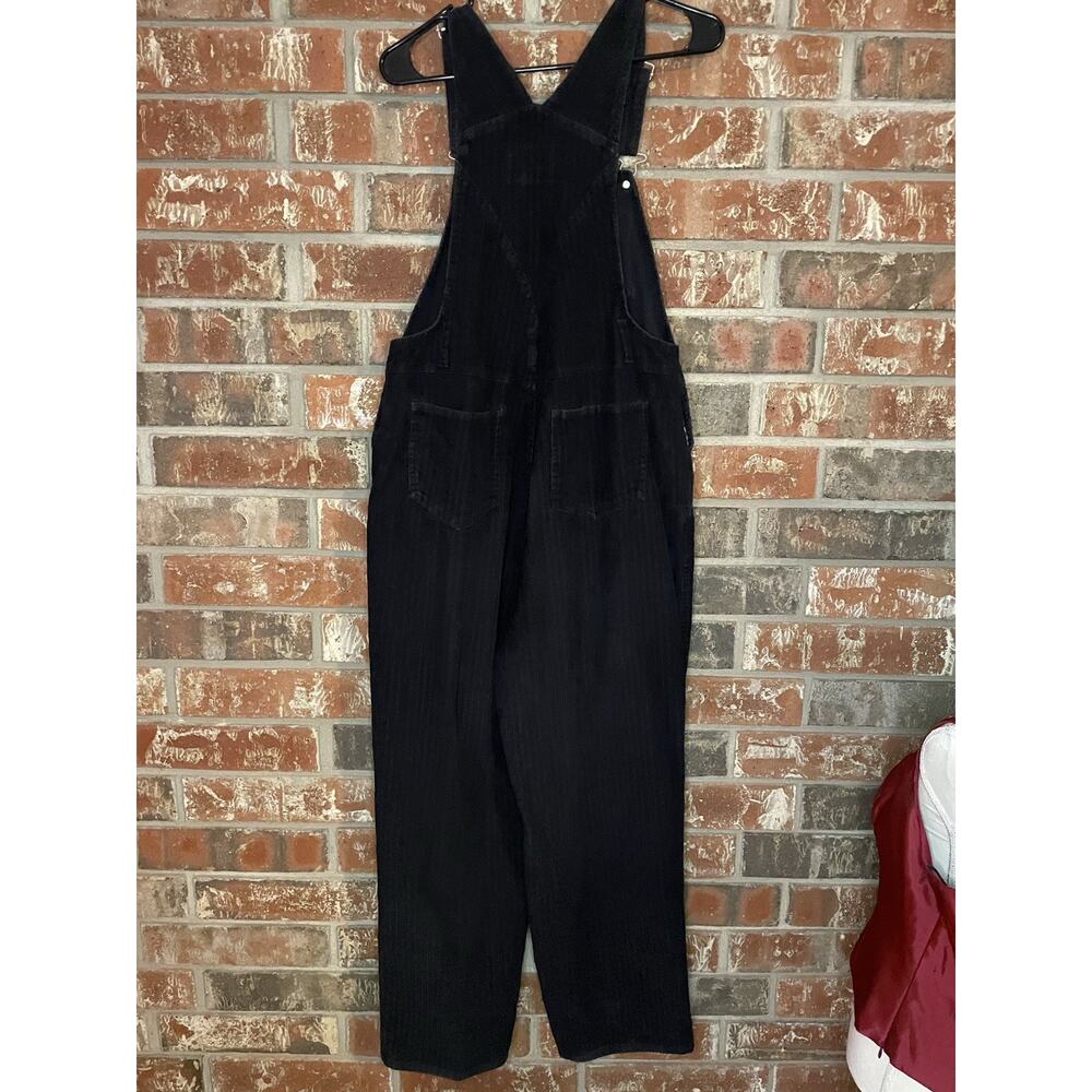 Vintage 90s Corduroy Black Bib Overalls Womens Size 10 No Excuses Y2K Grunge - Picture 4 of 6